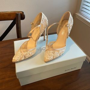 Claudia - Nude Lace Heels D’Orsay Wedding Shoes